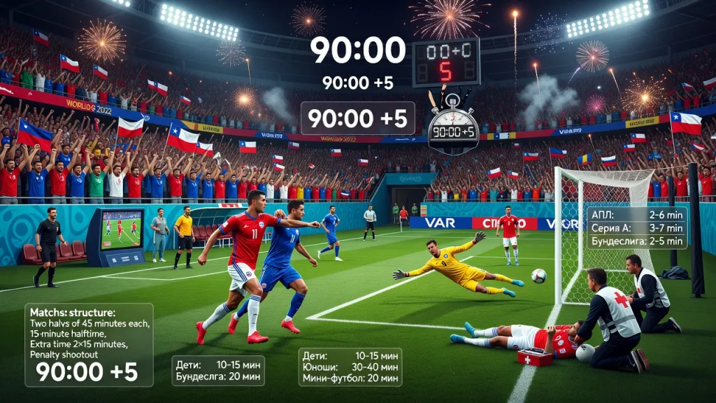 Время игры в футбол: сколько длится матч, таймы и все правила